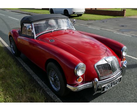 1961 MGA LHD 1600 MkI, 1588 cc. Registration number 201 UYU. Chassis Number G-HNL 95461. Engine number 16GA – U – H26669. The