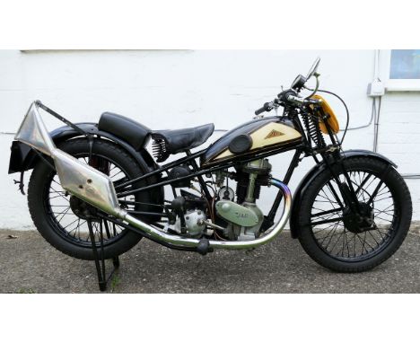 1938 Cotton Model 9/special, 350 cc high camshaft. Registration number VSV 737. Frame number 17077. Engine number 10 H/0 5975