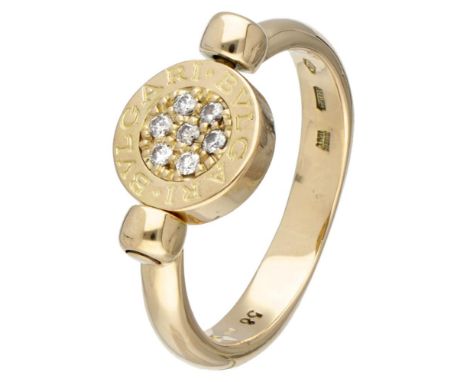 Hallmarks: 750, Bvlgari, Made in Italy, 2337 AL (Italian registration number). Set with 7 brilliant cut diamonds of approx. 0