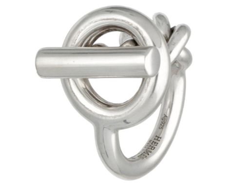 Hallmarks: Ag925, Hermès, Made in Italy, 51. Maker's mark: 3022 AL, Alessandria, Italy, In good condition. Ring size: 16.25 m