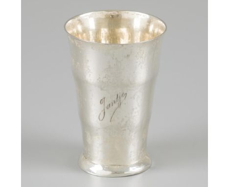 Sleek model with slight overflows. Germany, Schwäbisch Gmünd, Otto Wolter, early 20th century, hallmarks: moon, crown, 800, m