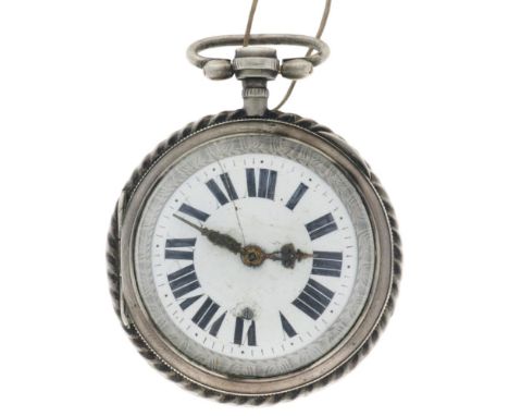 Case: silver (925/1000) - chain: silver (925/1000) - manual winding - 2x key - condition: decent - diameter: 55 mm - length: 