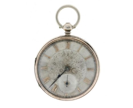 Case: silver (925/1000) - manual winding - key - condition: flawed - diameter: 52 mm - plexiglass - the dial is made of silve