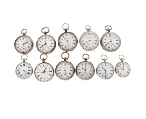 Case: silver, various silver contents - manual winding - lot working and not working silver pocket watches. The pocket watche