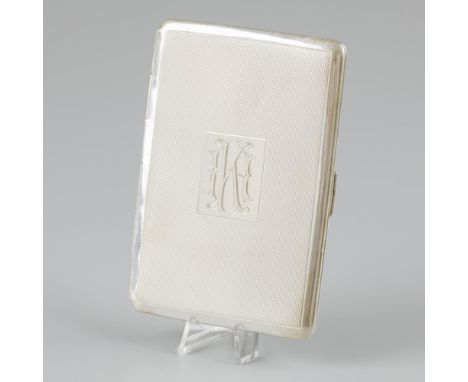 Large flat model with guilloche pattern and cartouche with initials. The Netherlands, 1947, hallmarks: Minerva, M, inscriptio