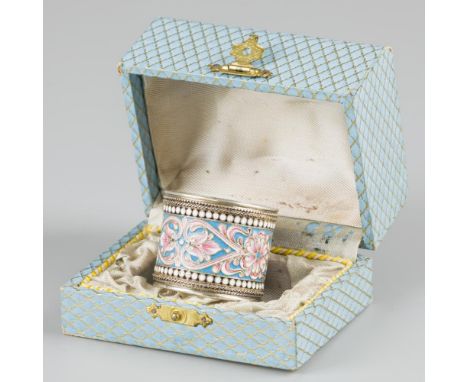 Decorated with enamel cloisonné inlays, with a later date engraving. Russia, Moscow, Possibly Vasiliy Semenovich Agafonov ?, 