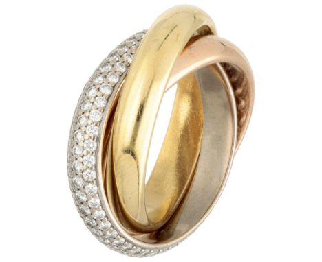 Hallmarks: Cartier, 750, 52, ©, snoe. Serial number: ATN112. Set with approx. 140 brilliant cut diamonds of approx. 1.40 ct. 