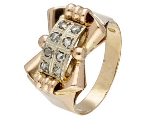 Hallmarks: 750, presumably maker's mark (unknown). In good condition. Ring size: 19.25 mm / 60.5 mm. Weight: 5.27 grams.