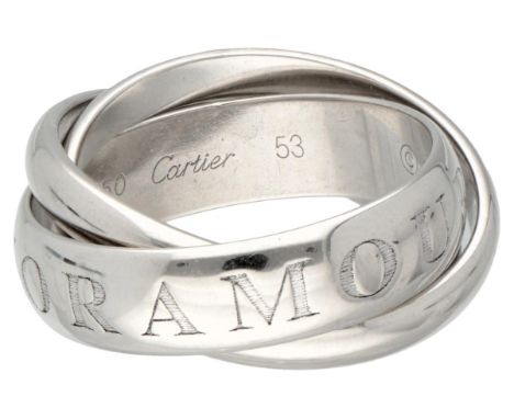 Hallmarks: 750, Cartier, 53, ©, 1998. Serial number: O4969Q. In very good condition. Including Cartier jewelry pouch. Ring si
