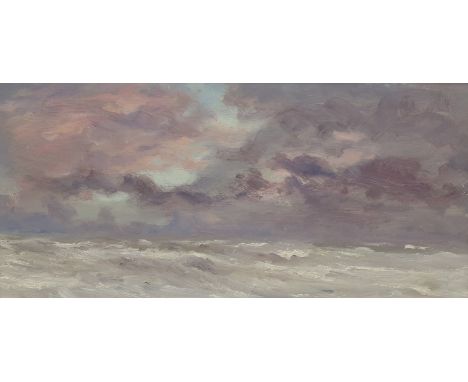 Neil Tyler (British 1945-): 'Sea and Sky Sketch', oil on board signed, titled verso 22cm x 47cm
