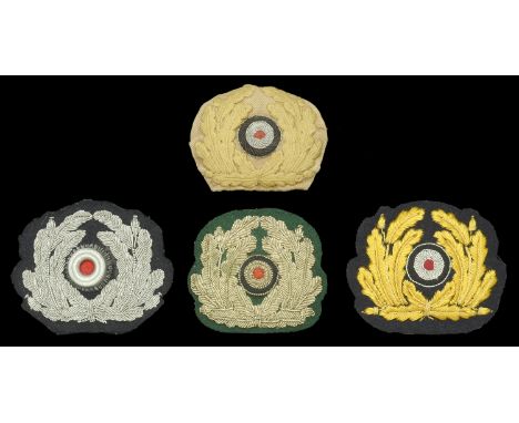 German Second World War Cap Wreath Insignia. Four interesting and nice condition pieces of officers cap wreath insignia. Nava