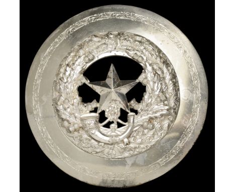 The Cameronians (Scottish Rifles) Pipe Major’s Plaid Brooch c.1890-1908. A fine quality Volunteers silvered example, silvered