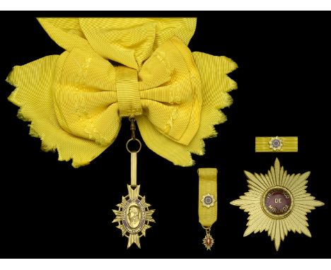 Venezuela, Republic, Order of Francisco de Miranda, First Class set of insignia, by N. S. Meyer, New York, sash badge, 55mm x