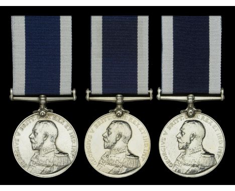 Royal Navy L.S. & G.C., G.V.R., 1st issue (3), (355860 Herbert Harms, Sto. 1 Cl., H.M.S. Cormorant.; 341793. T. R. Northcott,
