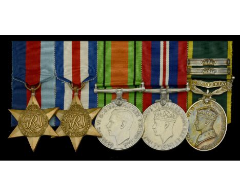 Five: Corporal C. A. Ribbick, Royal Hampshire Regiment  1939-45 Star; France and Germany Star; Defence and War Medals 1939-45