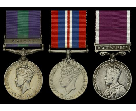 General Service 1918-62, 1 clasp, Malaya, G.VI.R. (22508953 Pte. A. Cowley. Som. L.I.) very fine   Pair: Private G. H. Paters