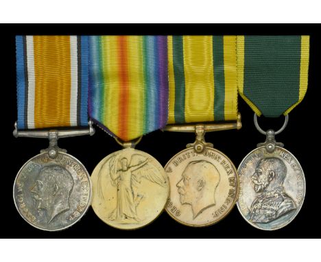 Four: Gunner J. Gregory, Royal Garrison Artillery  British War and Victory Medals (352163 Gnr. J. Gregory. R.A.); Territorial