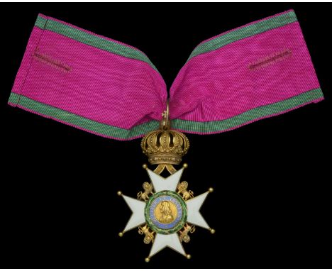Germany, Saxony, Saxe-Ernestine House Order, 2nd type, Civil Division, Commander’s neck Badge, 88mm including crown suspensio