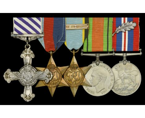 A fine Second War Pathfinder’s D.F.C. group of five awarded to Lancaster mid-upper gunner, Flight Lieutenant T. L. Tracey, Ro