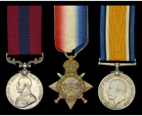 A Great War ‘Western Front’ D.C.M. group of three awarded to Corporal E. G. Hall, Guards Divisional Signal Company, Royal Eng