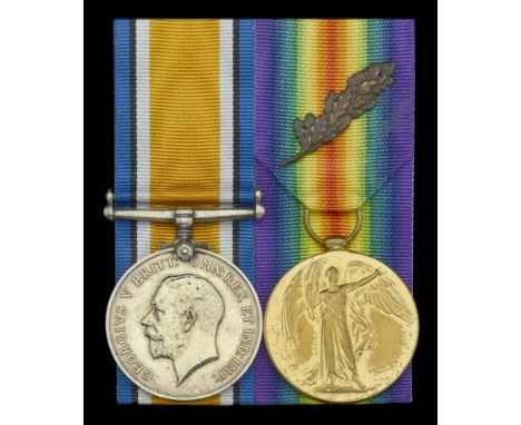 Pair: Lieutenant Wilfred Hughes, Royal Warwickshire Regiment, attached Machine Gun Corps   British War and Victory Medals, wi