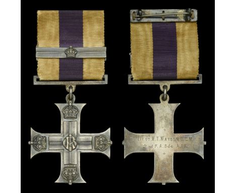 Sold by direct family descent.   The Great War ‘Western Front’ M.C. and Second Award Bar awarded to Major W. T. Watson, D.S.O