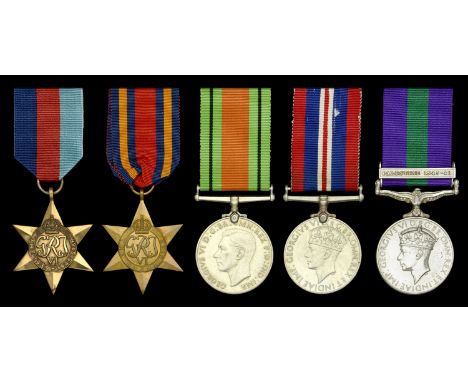 Five: British Constable G. Stewart, Palestine Police, late Royal Artillery  1939-45 Star; Burma Star; Defence and War Medals 