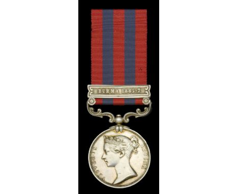 The India General Service Medal awarded to Lieutenant R. A. T. Dury, 11th Bengal Infantry, who was the first officer to be ki