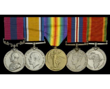 A Great War ‘German East Africa’ D.C.M. group of five awarded to Private E. H. Anderson, Indian Field Ambulance, South Africa