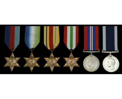 Six: Leading Signaller A. E. Gorvin, Royal Navy  1939-45 Star; Atlantic Star; Africa Star; Italy Star; War Medal 1939-45; Roy