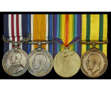 A Great War ‘Western Front’ M.M. group of four awarded to Private D. G. Howson, Hampshire Yeomanry, attached Highland Light I