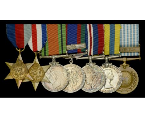 Seven: R. M. Leckie, Canadian Forces  1939-45 Star; France and Germany Star; Defence Medal, Canadian issue in silver; Canadia