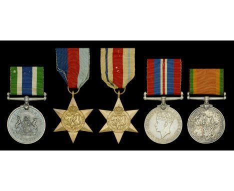 A South African Police Good Service Medal group of five awarded to Private D. P. J. Mulder, 2nd Battalion, South African Poli