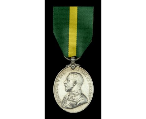 Territorial Force Efficiency Medal, G.V.R. (371 Sq. Q.M. Sjt: P. A. Rose. Hants Yeo.) naming double-struck in parts, edge bru