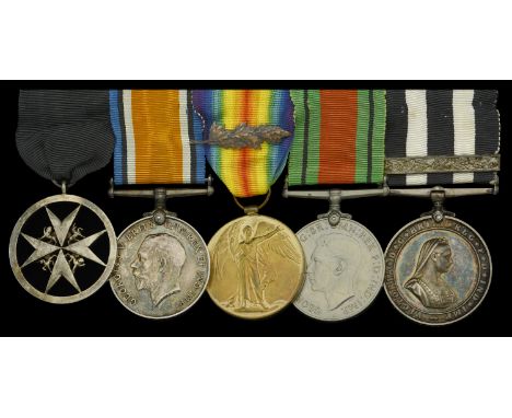 An Order of St. John group of five awarded to Captain C. K. Muspratt, Hampshire Regiment, who was Mentioned in Despatches for