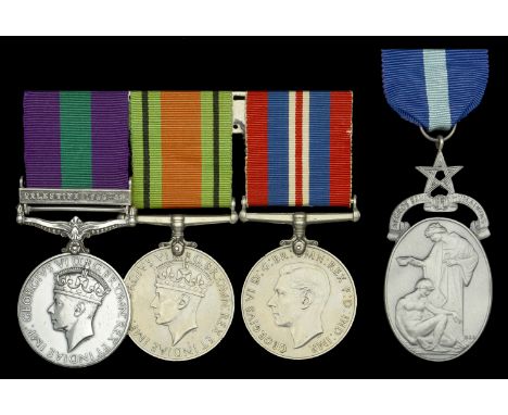 Three: British Constable R. A. Sizeland, Palestine Police, later Metropolitan Police  Defence and War Medals 1939-45; General