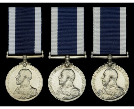 Royal Navy L.S. & G.C., G.V.R., 1st issue (3), (269940. Ernest Kerkin. Ch. E.R.A. 2 Cl., H.M.S. Inflexible.; 169894 W. R. Run