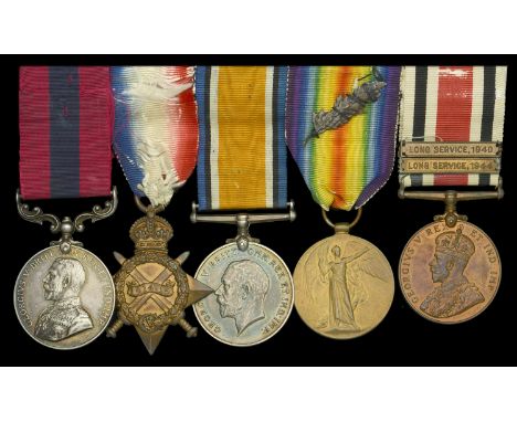 A scarce Great War ‘Palestine’ D.C.M. group of five awarded to Regimental Quarter-Master Sergeant W. Bale, 4th Battalion, Nor