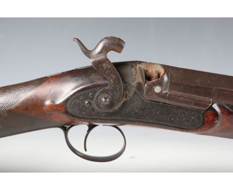 An early 19th century percussion wildfowl sporting gun by T. North, Southton, probably Thomas North of Southampton, with part