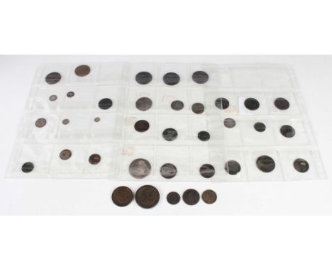A collection of 18th and 19th century English coinage, including a George II Lima half-crown 1745, edge detailed 'Nono', a Ch
