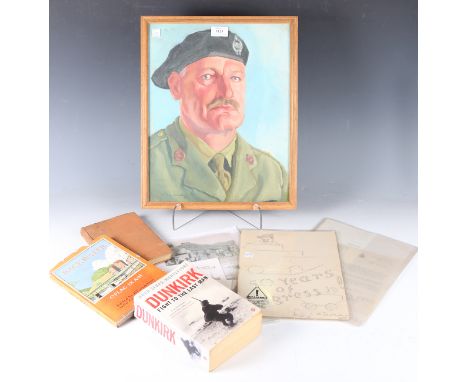 George Milne, 2nd Lord Milne - Portrait of Lieutenant Colonel S.J. King MC and Bar, Royal Tank Regiment, mid-20th century oil
