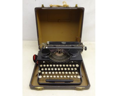 Royal portable typewriter in case