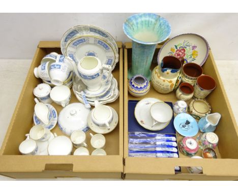Coalport Revelry pattern tea wares including tea cups &amp; saucers, coffee cups, serving plates and other table ware, Poole 