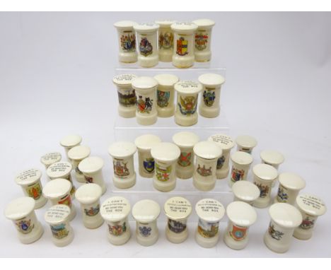 Thirty-nine early 20th century crested China models of pillar boxes