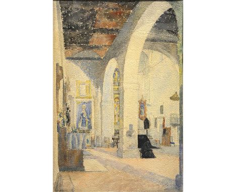 Alice Joyce Smith (1896-1974)Church interior,watercolour, signed,53 x 36cm;together with a portfolio containing the artist's 