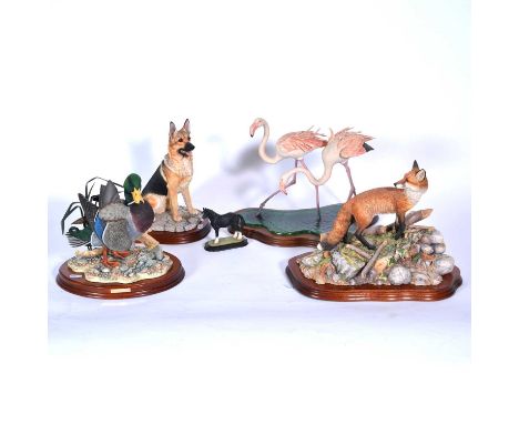 Collection of Border Fine Arts animal models, including 'German Shepherd'; a limited edition model of a Fox 'The Last Look', 
