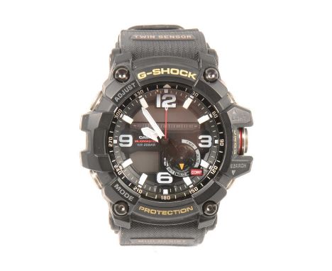 Casio - a gentleman's G-Shock Mudmaster quartz wristwatch, 33mm black dial with quarter arabics in a 54mm resin and stainless