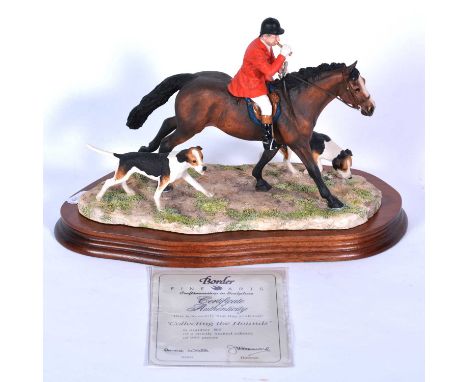 Border Fine Arts model, Collecting the Hounds, limited edition 860/950, with certificate, length 31cm.
