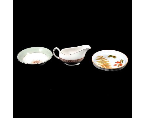 Three assorted dinner services, Midwinter, Grindley Satin White Tudor Star pattern dinner service, and a Myott service, and a