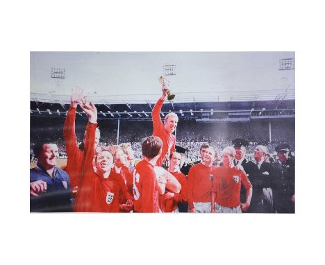 After Gary Keane, When Football Came Home, England World Cup 1966 signed colour print by the artist and Nobby Stiles, numbere